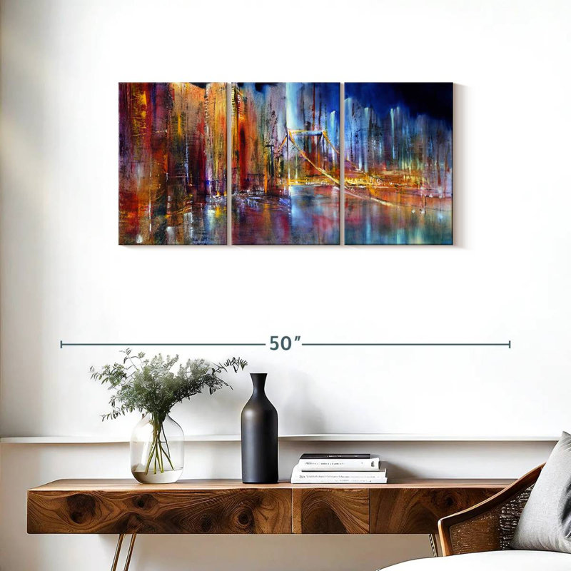 Avery Vibrant Cityscape, 18" H x 38" W
