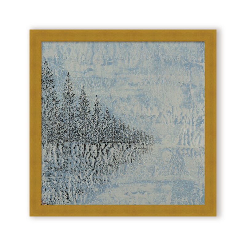 Nature Inspired "Frozen Serenity" Canvas Wall Art By , 20" H x 20" W, Black, Framed Matted Print