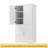 Tall And Wide Storage Cabinet With Doors For Bathroom/Office, Three Drawers, Black-3106404
