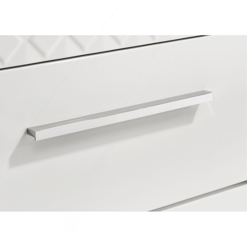 Commode 6 tiroirs ultrabrillante, Blanc brillant