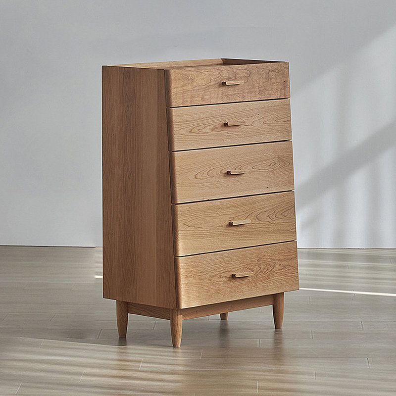 Small Indoor Storage Drawer Sideboard, Cherry Wood 
