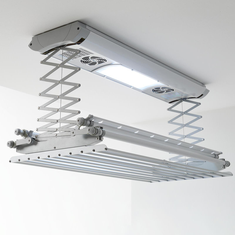 Steel Foldable Wall-Mounted Drying Rack, 130cm H x 38cm W x 17cm D