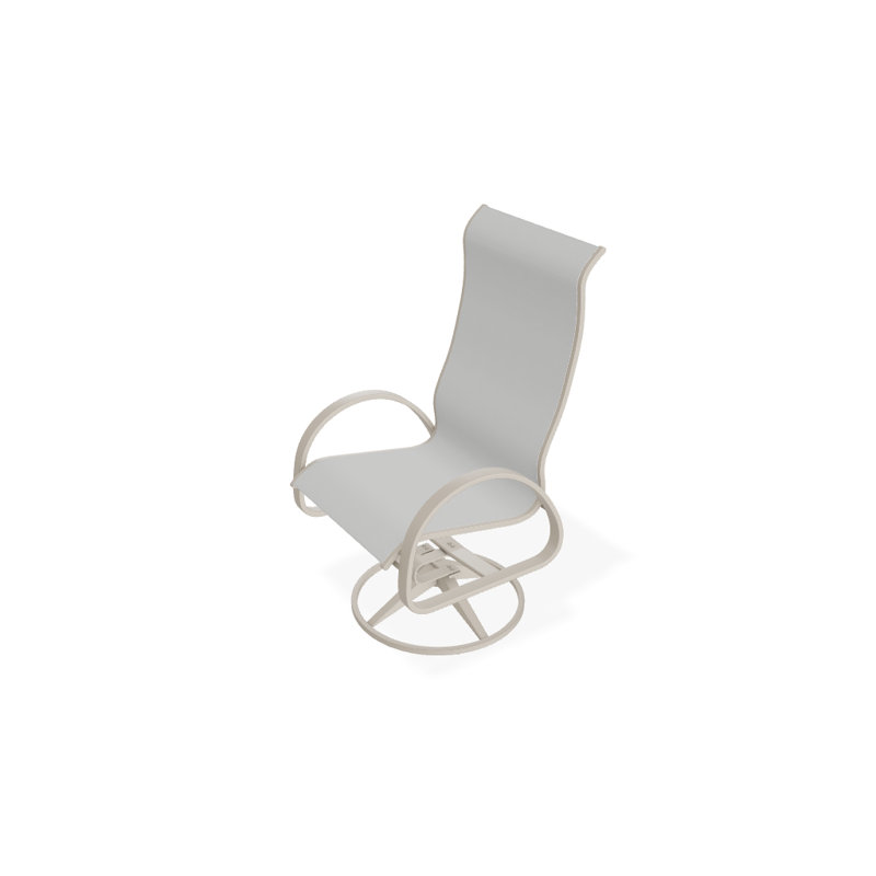 Fauteuil de patio pivotant Hiraku, Blanc 6D Sunbrella®, Désert texturé