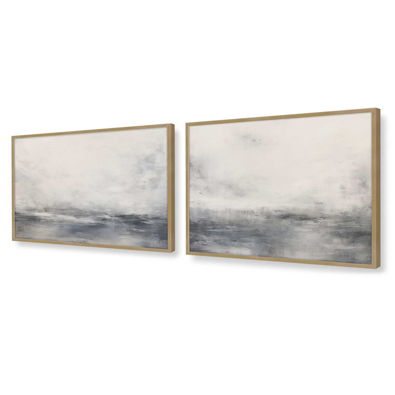 Ensemble de 2 impressions Wistful Tides, Or brossé, H 9,25 po x l 22,5 po