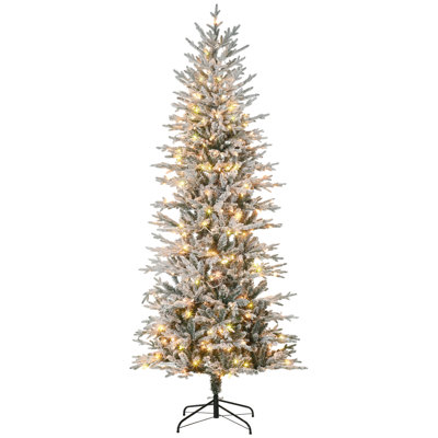 Arbre de Noël artificiel enneigé 7,5 pi avec 350 lumières chaudes HOMcom