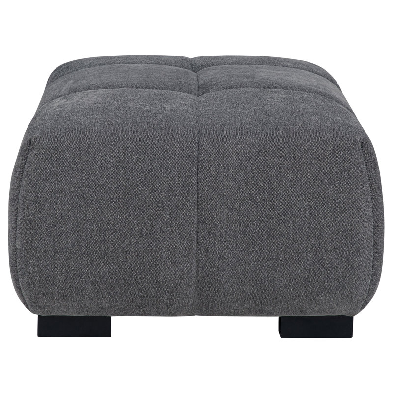 Octavia Upholstered Rectangular Ottoman Charcoal Gray, Gray