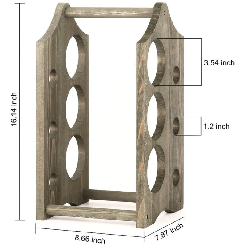 Maelyne 6 Bottle Tabletop Wine Bottle Rack, Olive Green