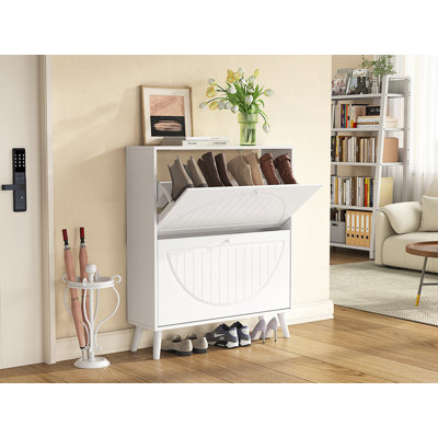 Space-Saving Tipping Bucket Storage Cabinet