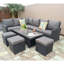 Rosen Wicker 9 - Person Garden Lounge Set with Cushions-112578400