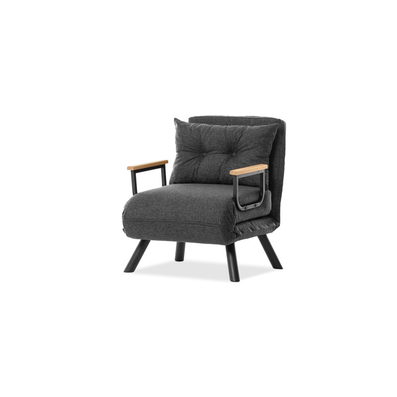 Fauteuil convertible Aakira, Tissu gris foncé