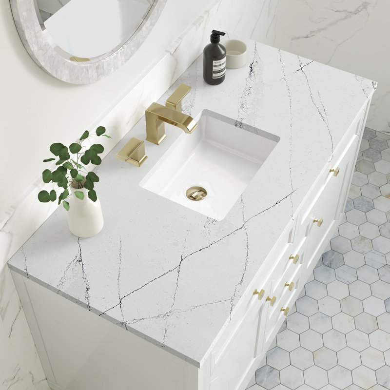 Chicago 48'' W Single Vanity, Glossy White, Ethereal Noctis
