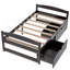 Lit plateforme simple avec deux tiroirs, espresso