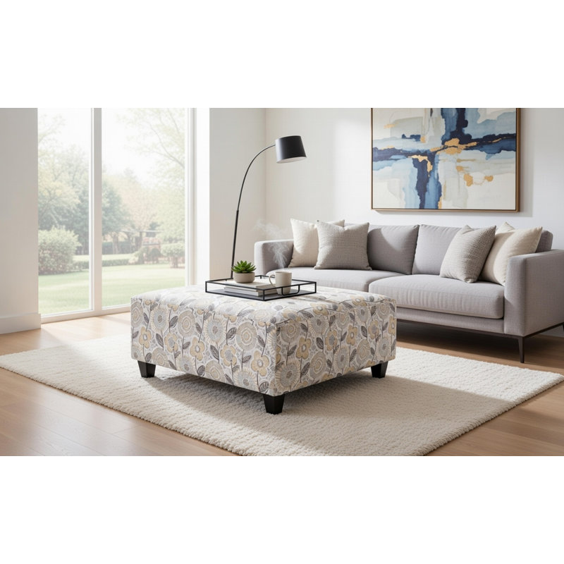 Repose-pieds Caryssa, 100% polyester mauve / beige
