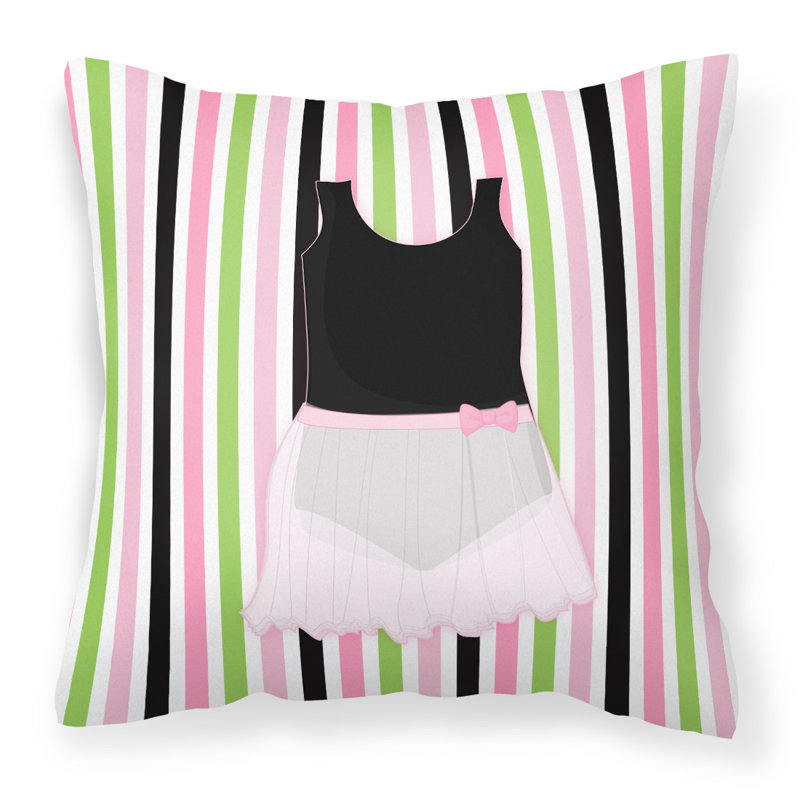 Coussin décoratif intérieur/extérieur leotard et jupe ballerine, 18 po x 18 po