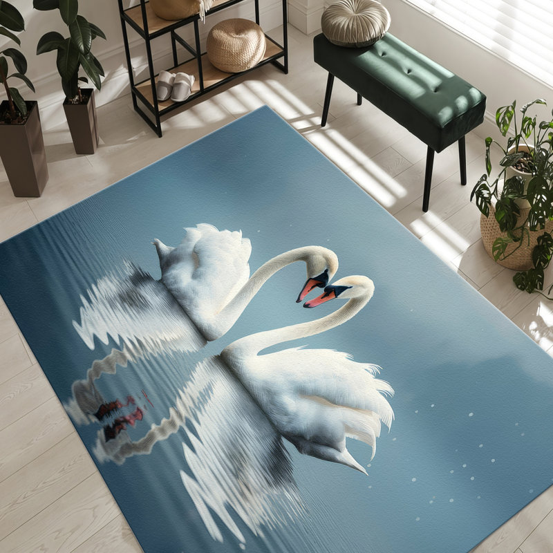 Non-Woven Thin-Type Printed Rug with an Intricate Floral Pattern for a Touch of Elegance in Any Interior Space