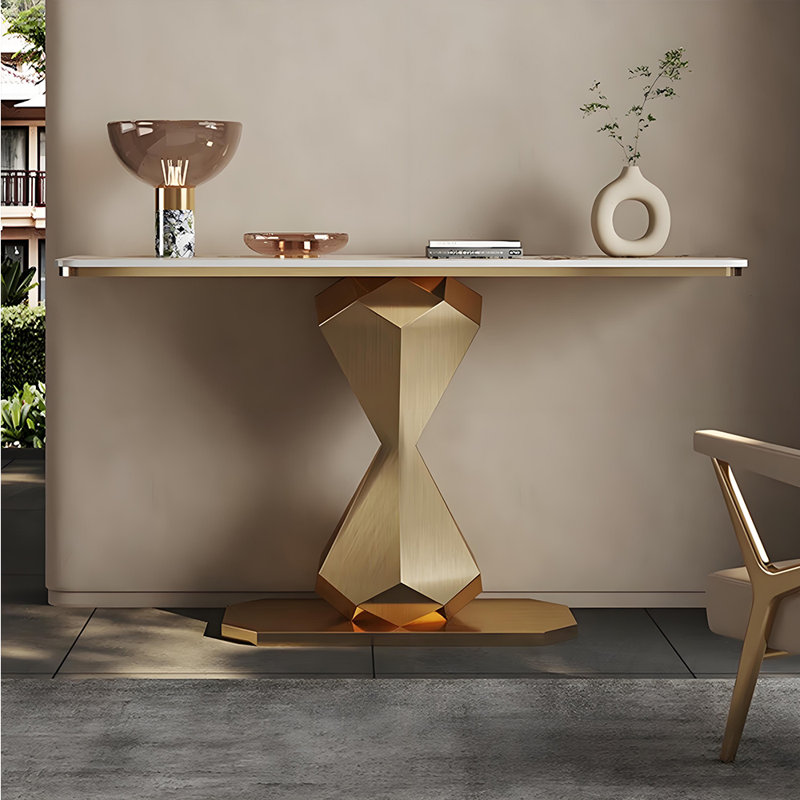 Console en pierre frittée de style italien, 32.2" H x 47.2" W x 15.7" D