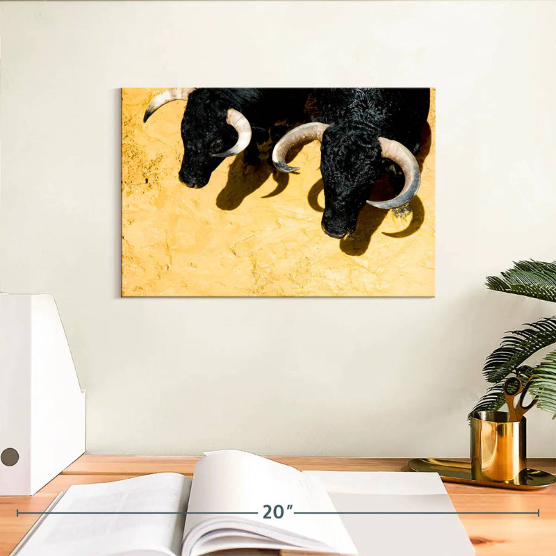 Fighting Bulls, 8" H x 12" W