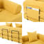 Canapé-lit modulaire pliable compressé avec structure en métal, canapé convertible 2 places en velours côtelé avec pochette de rangement pour les petits espaces, les appartements et les dortoirs-465241007