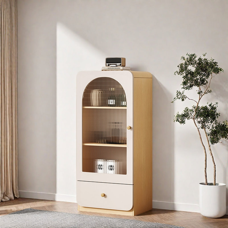 Lobsien, Burlywood/White, (3 Shelves) 52.3"H x 15.7"W x 16.5"D