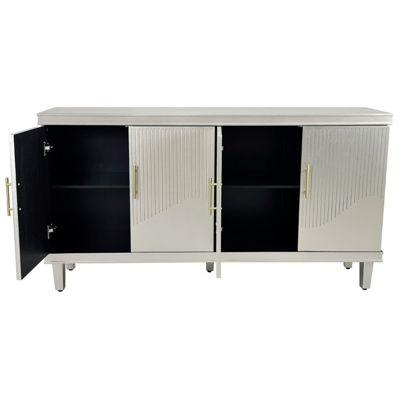Large Size 4-Door Cabinet, Champagne, 32.28" H x 59.84" W x 15.75" D