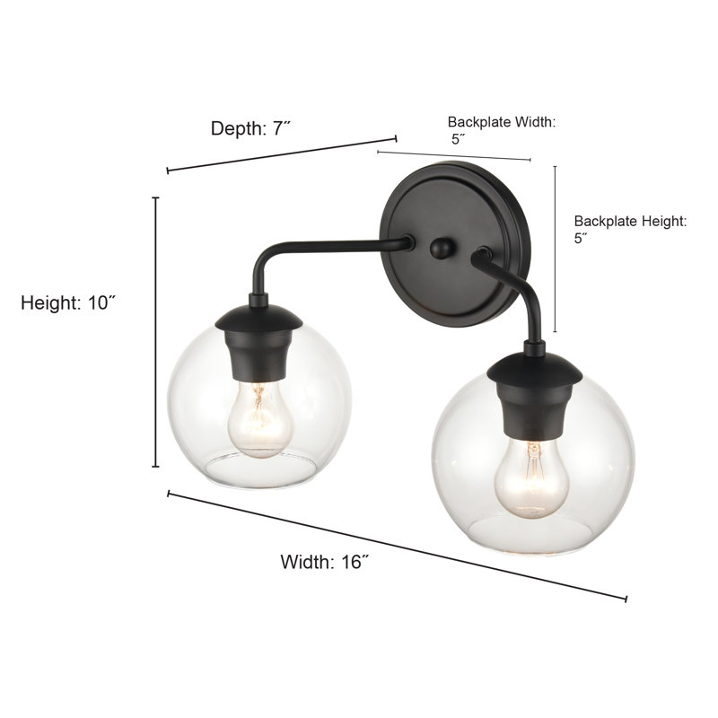 Éclairage pour meuble-lavabo moderne à 2 lumières à intensité variable Melynda