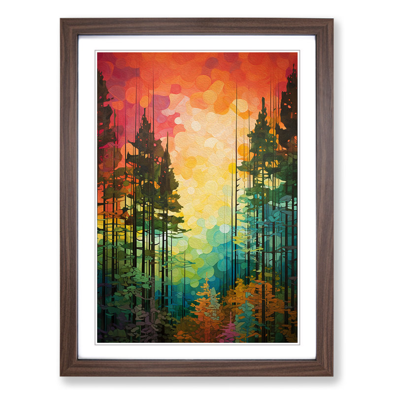 Single Picture Frame Print on Wood, 64cm H x 46cm W, Walnut Framed