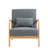 Jyrin 25.8" Wide Mid Century Upholstered Gray Linen Solid Wood Accent Chair with an Extra Pillow-1586438804