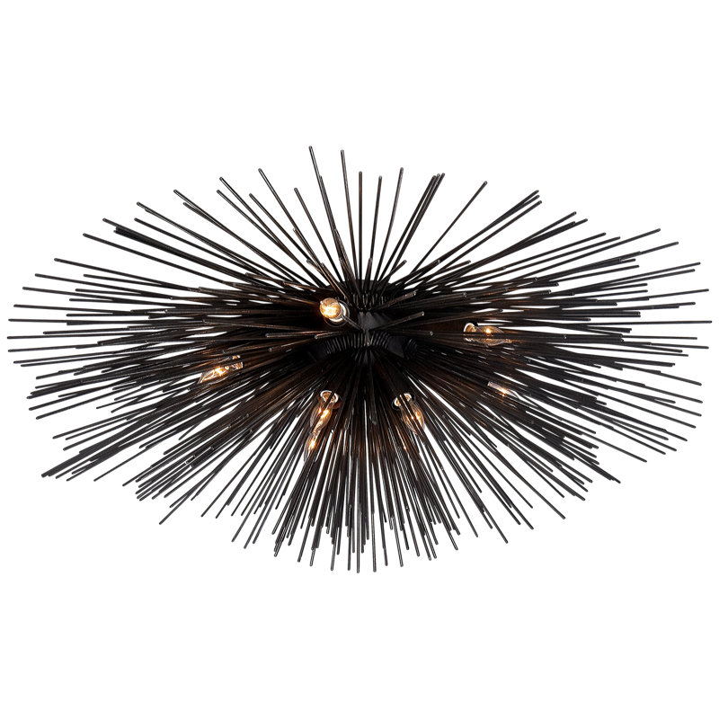Kelly Wearstler Strada Medium Flush Mount, Aged Iron, 14.5" H x 40" W x 40" D