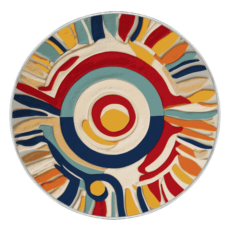 Sleek Beam Rug, Round 8'