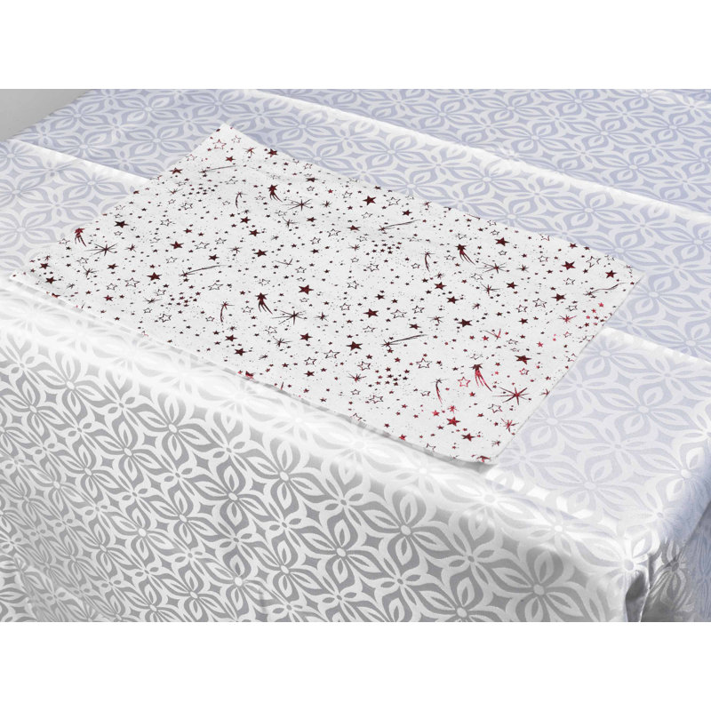 Apodaca Polyester No Pattern Rectangle Placemat, Red