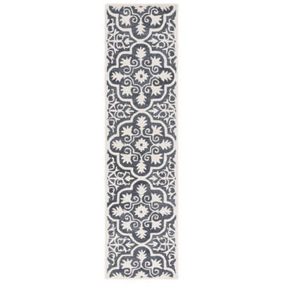 Ella-Ann Hand Tufted Wool And Cotton With Latex Damask Rug