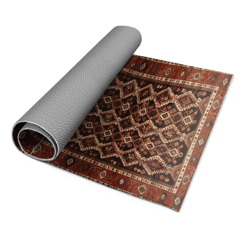Tapis d'intérieur et d'extérieur brun Persian, Rectangle 4pi x 6 pi