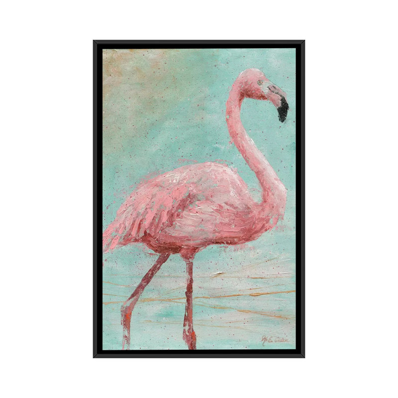 Reproduction d’art, "Pink Flamingo I" par Marie Elaine Custer, Pas de tapis, H 26 po x l 18 po x 1,5 po