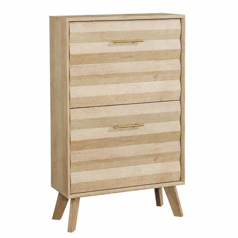 Armoire à chaussures 23,5 po L 23,6 po Mid-Century, Oak