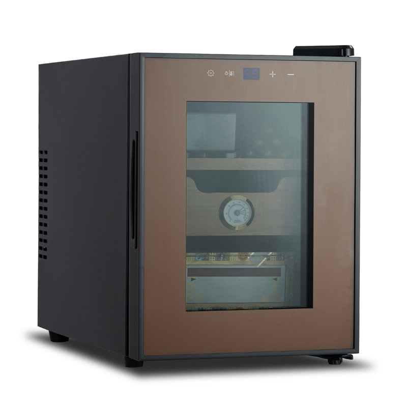 Armoire à cigares 200 comptoirs, humidificateur électrique 3 en 1 33L avec hygromètre, humidificateur, ventilateur de refroidissement et doublure en cèdre espagnol, système de contrôle des lumières, tiroirs de bureau multiples, cadeau pour les amateurs de cigares