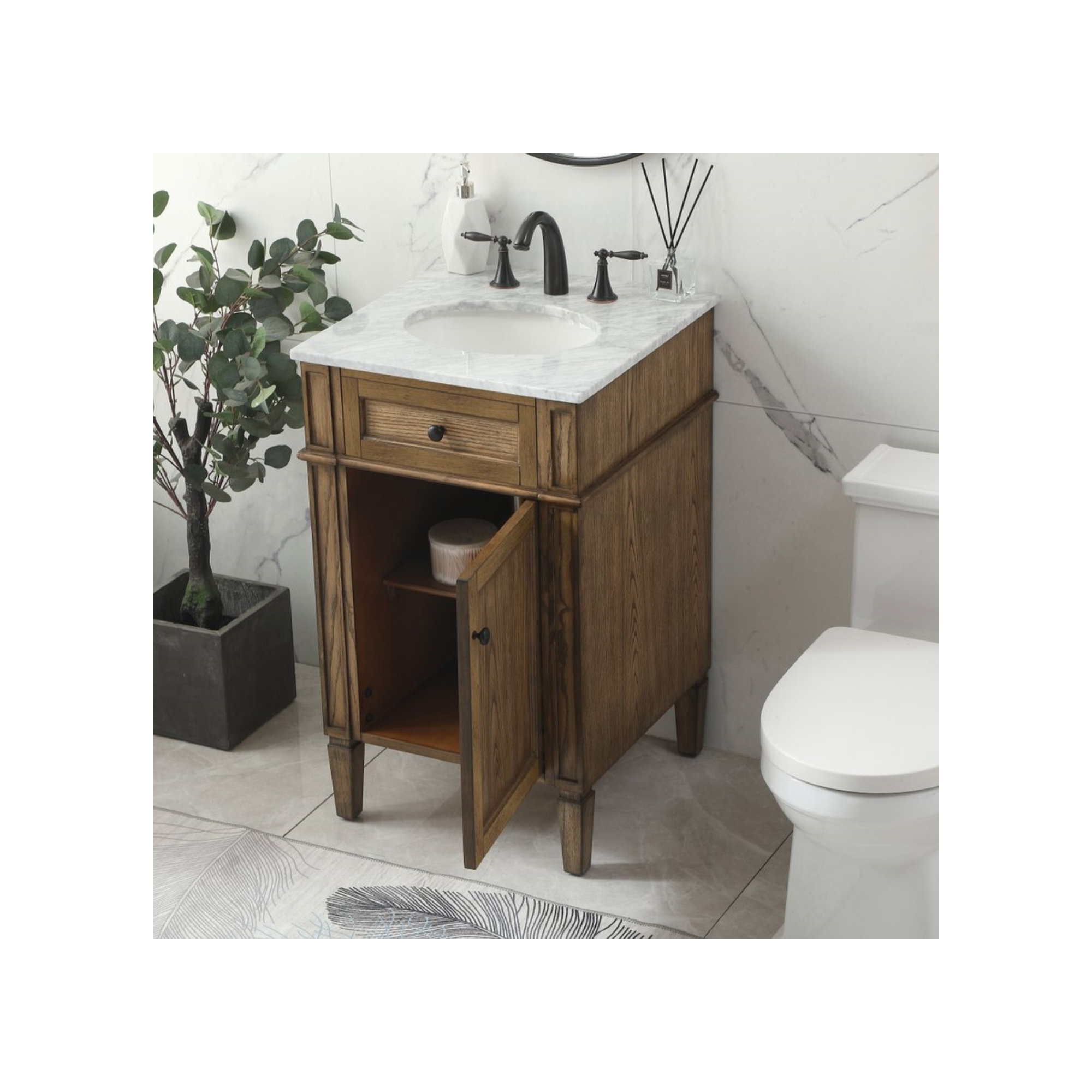 Rivers 21'' Single Bathroom Vanity, Driftwood