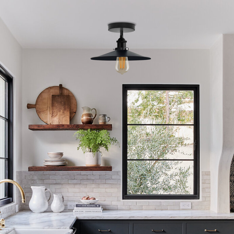 Brenna Semi Flush Mount, Black