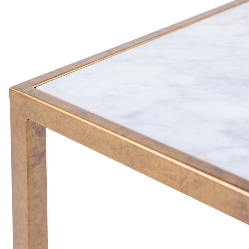LA Marble Cross Legs End Table, Royal Gold