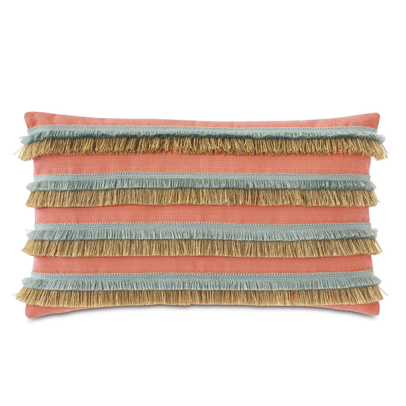 Housse et insert de coussin rectangulaire d'extérieur Nocatee Fringe, Œillet de Playa