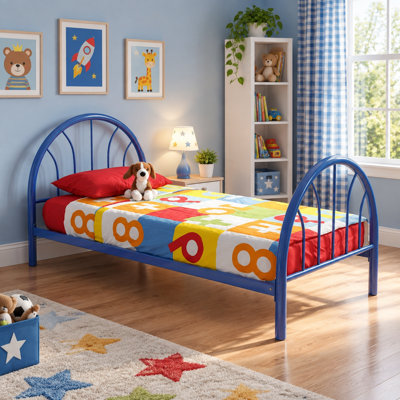 Heavy Duty Metal Twin Platform Bed With Support Slats And Underbed Storage Tub