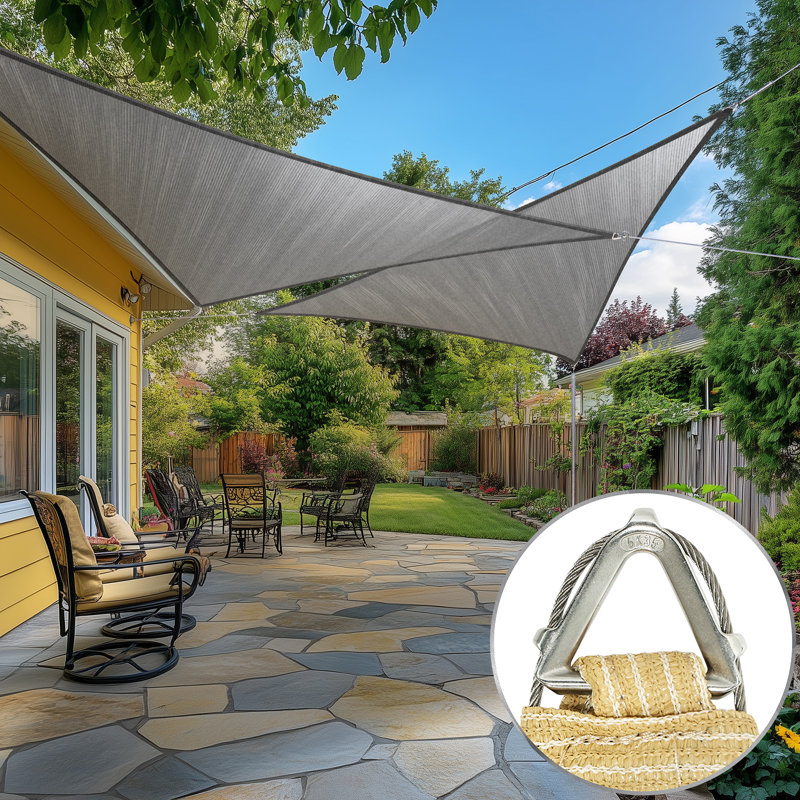 Pare-soleil triangulaire Amgo Pro Ring, Beige, 18 pi x 18 pi x 18 pi