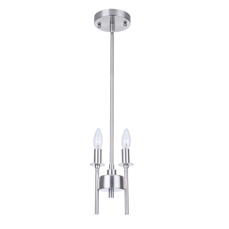 Luminaire suspendu unique à 2 lumières Retta, Nickel