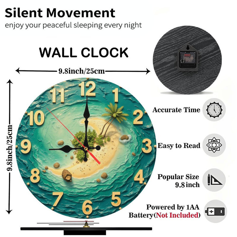 Horloge murale de plage tropicale