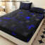 Ensemble de draps-housse à motif géométrique bleu clair Orylavena, literie en microfibre à imprimé numérique cubes noirs, lit double très grand et très grand, sans insert de coussin-123044759-123044761