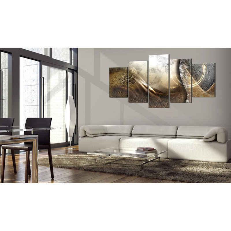 Driscilla, planète lunaire sur toile, 5 pièces, H 20 po x l 40 po x P 0,7 po