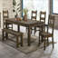 Ensemble de 2 chaises de salle à manger en bois brun doré rustique