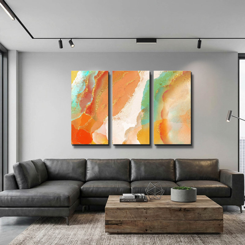 « Copperhead Row » de Delores Naskrent, triptyque mural, 152 x 102 cm, 60"x40"
