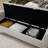 Wide Upholstered Flip-up Storage Bench With Flared Arms And Solid Wood Legs-1973753240
