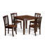 Ensemble de table de salle à manger moderne 5 pièces comprenant une table carrée en bois et 4 chaises de cuisine, chêne-122157918-122157907