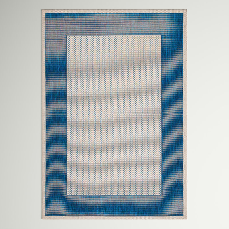 Tirrelle Beige/Navy Indoor/Outdoor Area Rug, Rectangle 2'7" x 5'